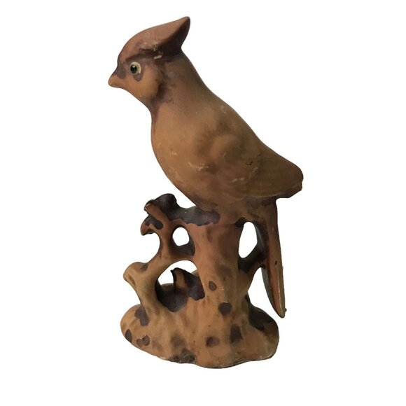 Set 2 Vintage Perched Robin Birds Ceramic Brown Matte Marked Japan 4.5in MCM - Picture 4 of 6